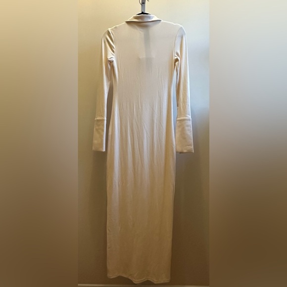 NWT The Line by K Candela Dress S Vanilla Cream Stretch Rib Rayon Lined Maxi - Picture 6 of 10